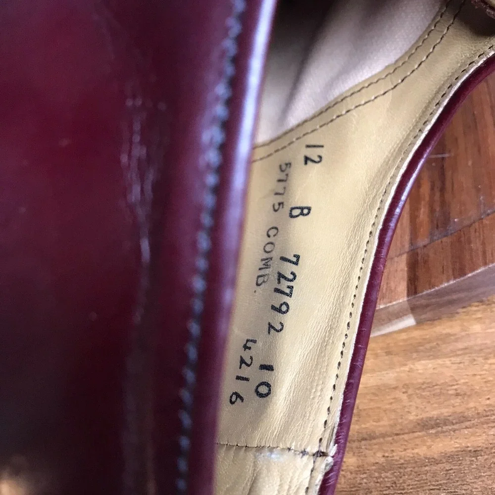 Allen Edmonds Fifth Avenue Dress Shoes Mens 12B Cherry Leather‎ Cap Toe Oxford